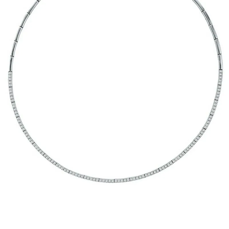 2.10 Carat Diamond Tennis Necklace G-H SI 14K White Gold 16'' 110 stones 16.8 gram