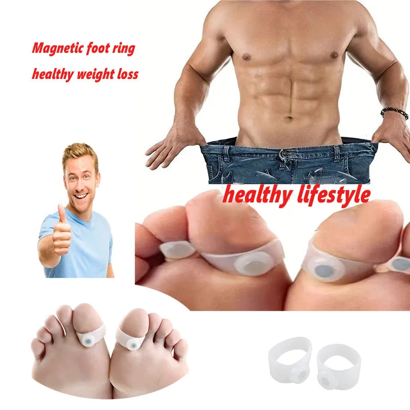 2pcs Health Magnetic Silicone Sports Foot Toe Ring Set