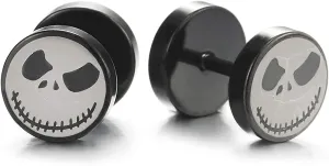 2pcs Men Women Steel Little Monster Circle Stud Earrings, Cheater Fake Ear Plugs Gauges