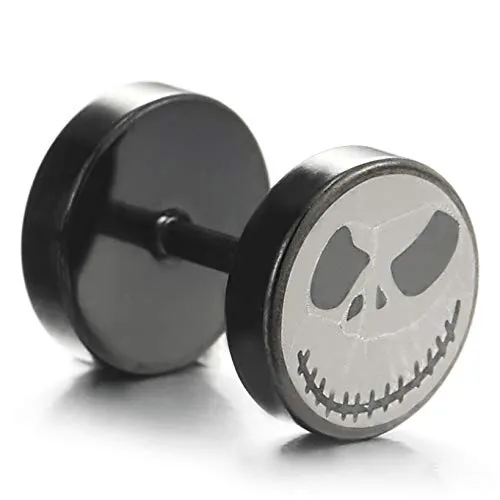 2pcs Men Women Steel Little Monster Circle Stud Earrings, Cheater Fake Ear Plugs Gauges