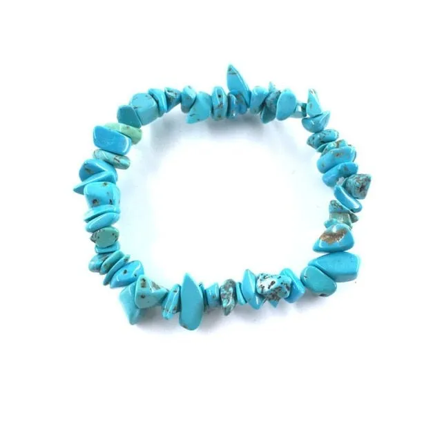 35Color Natural Gem Stone Bracelet Irregular Crystal Stretch Chip beads Nuggets Bracelets Bangles Quartz Wristband For Women
