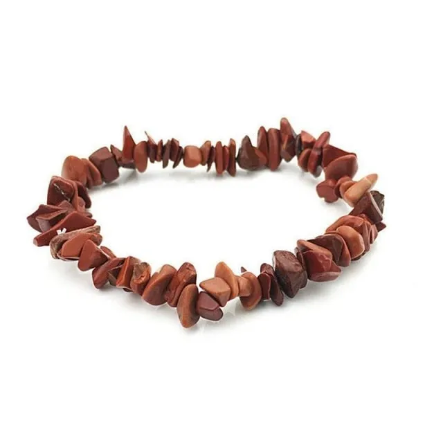 35Color Natural Gem Stone Bracelet Irregular Crystal Stretch Chip beads Nuggets Bracelets Bangles Quartz Wristband For Women