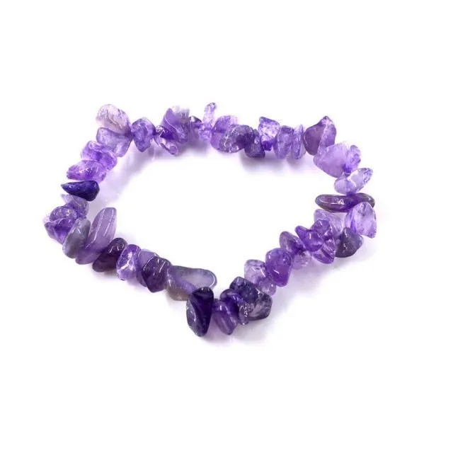 35Color Natural Gem Stone Bracelet Irregular Crystal Stretch Chip beads Nuggets Bracelets Bangles Quartz Wristband For Women