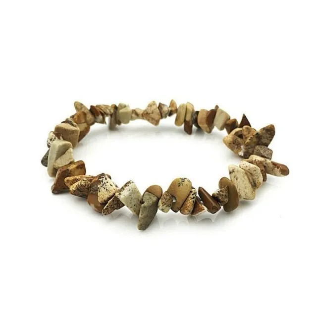 35Color Natural Gem Stone Bracelet Irregular Crystal Stretch Chip beads Nuggets Bracelets Bangles Quartz Wristband For Women