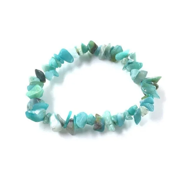 35Color Natural Gem Stone Bracelet Irregular Crystal Stretch Chip beads Nuggets Bracelets Bangles Quartz Wristband For Women