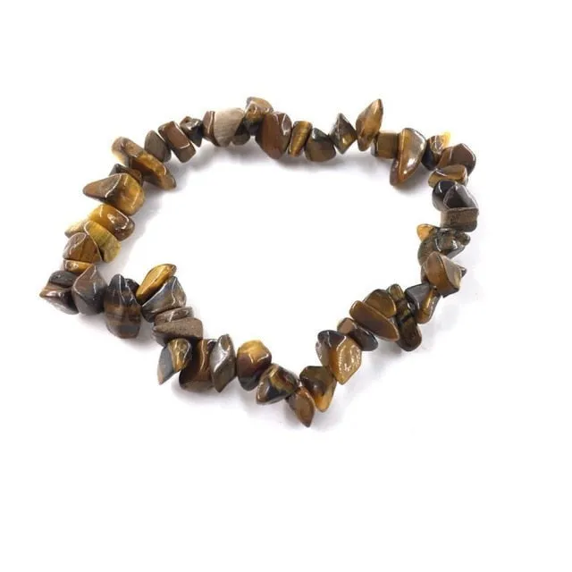 35Color Natural Gem Stone Bracelet Irregular Crystal Stretch Chip beads Nuggets Bracelets Bangles Quartz Wristband For Women