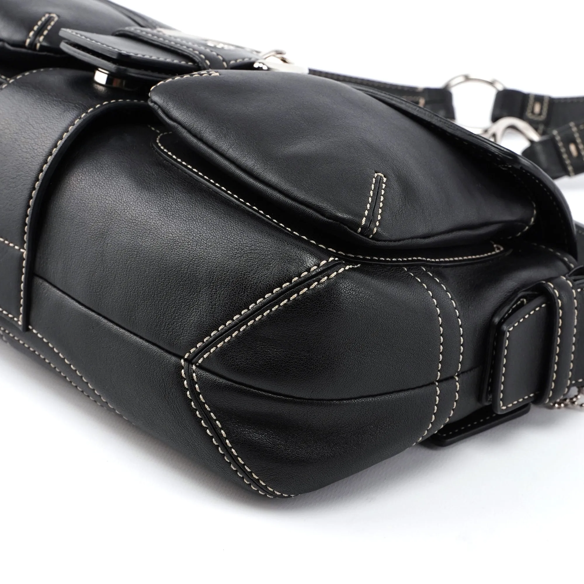 3653 Black Leather Soho Shoulder Bag