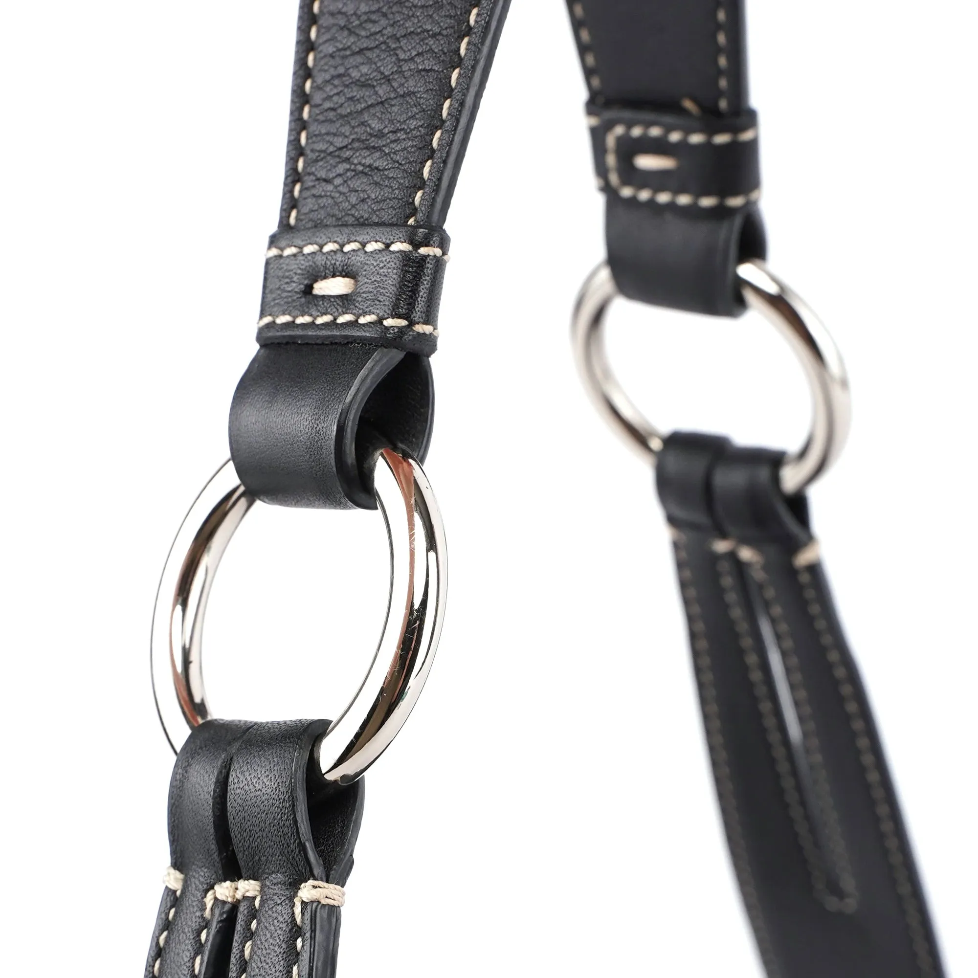 3653 Black Leather Soho Shoulder Bag