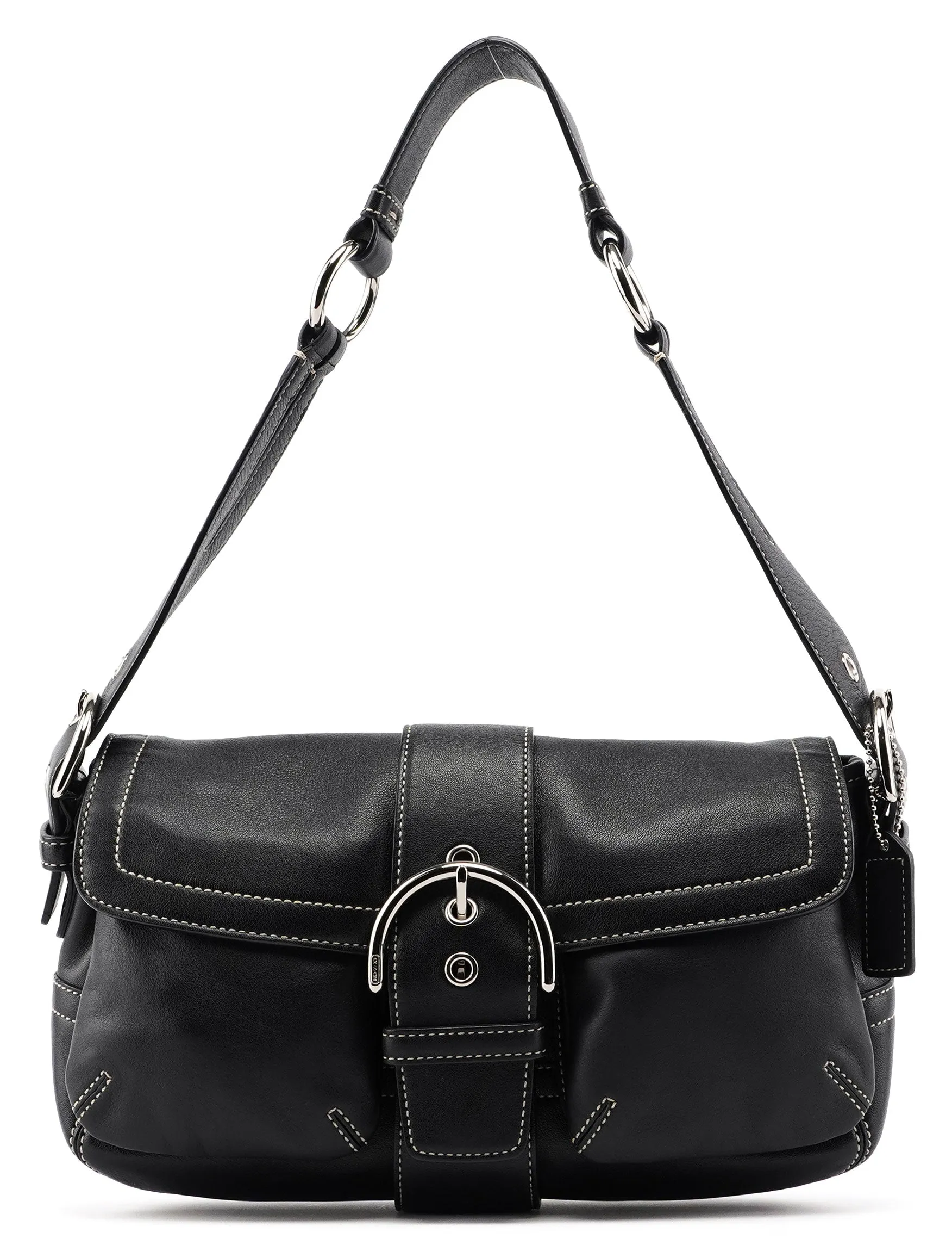 3653 Black Leather Soho Shoulder Bag