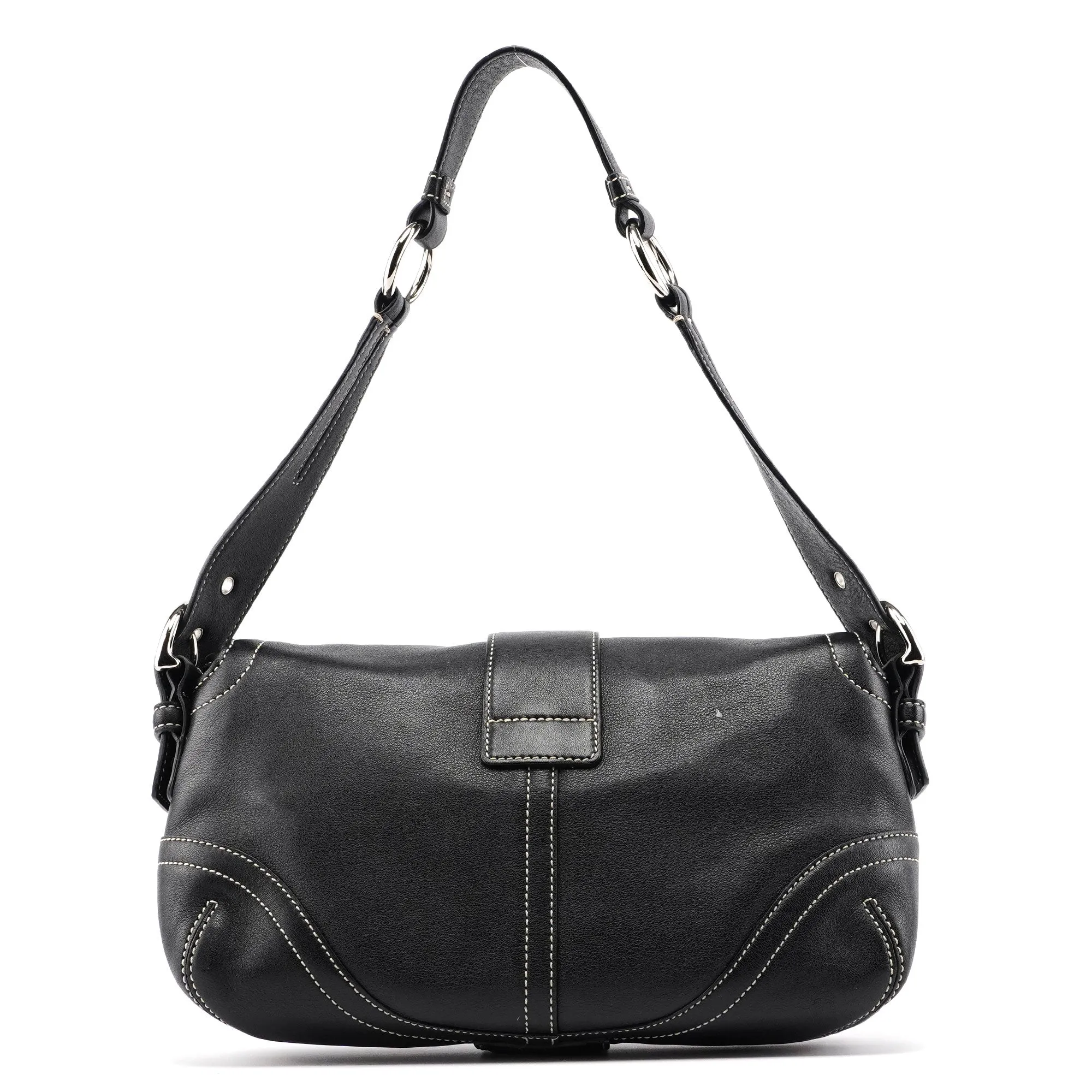 3653 Black Leather Soho Shoulder Bag