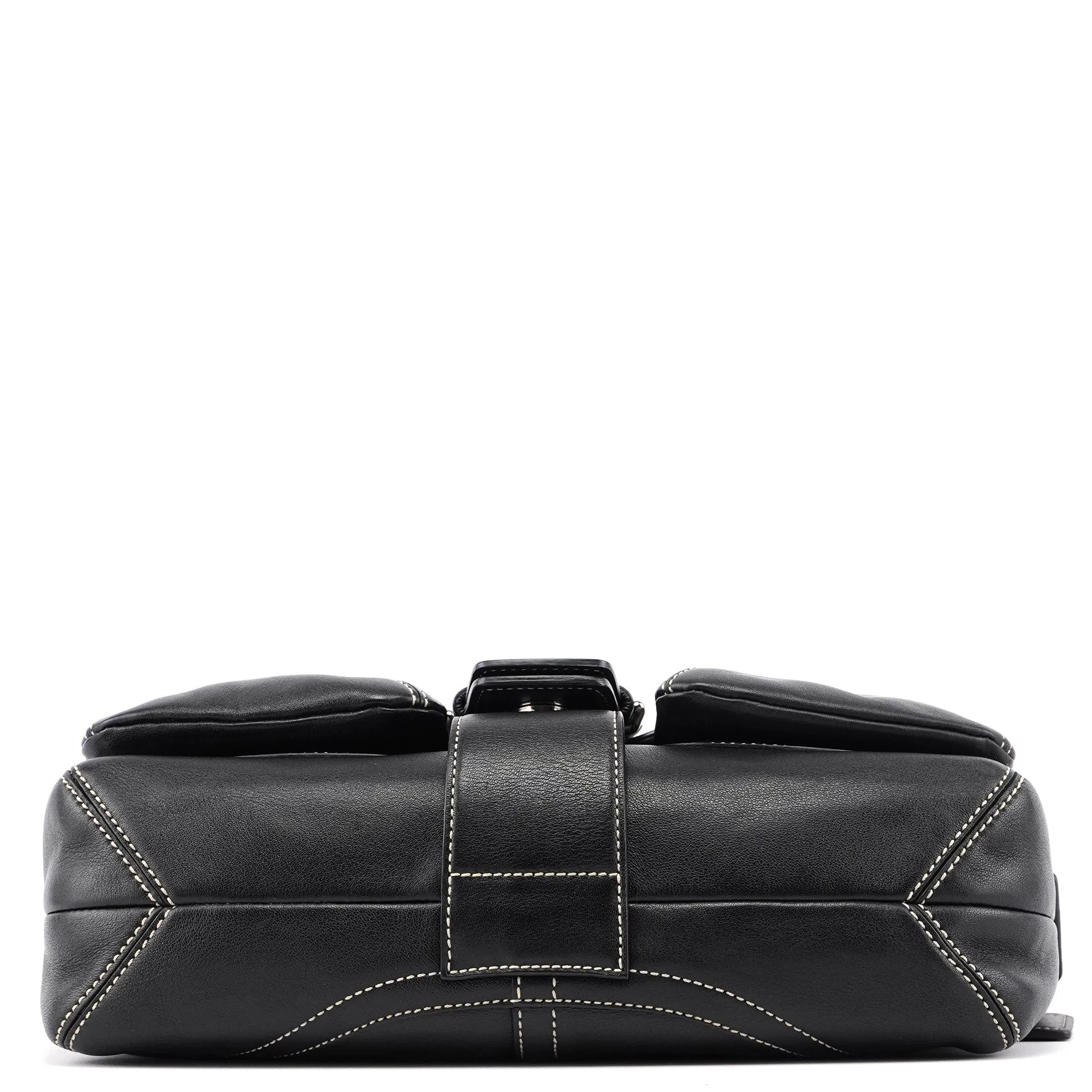 3653 Black Leather Soho Shoulder Bag