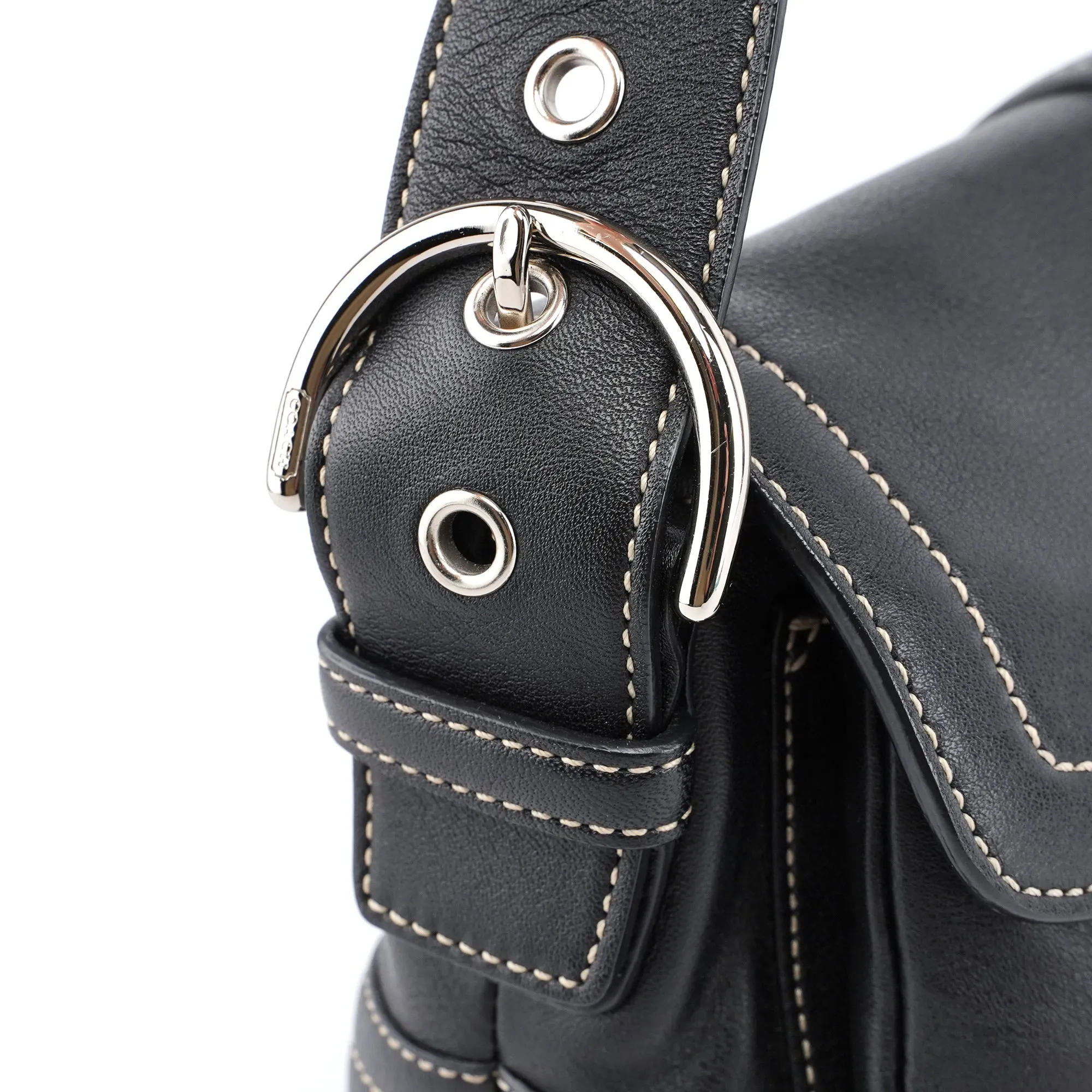 3653 Black Leather Soho Shoulder Bag