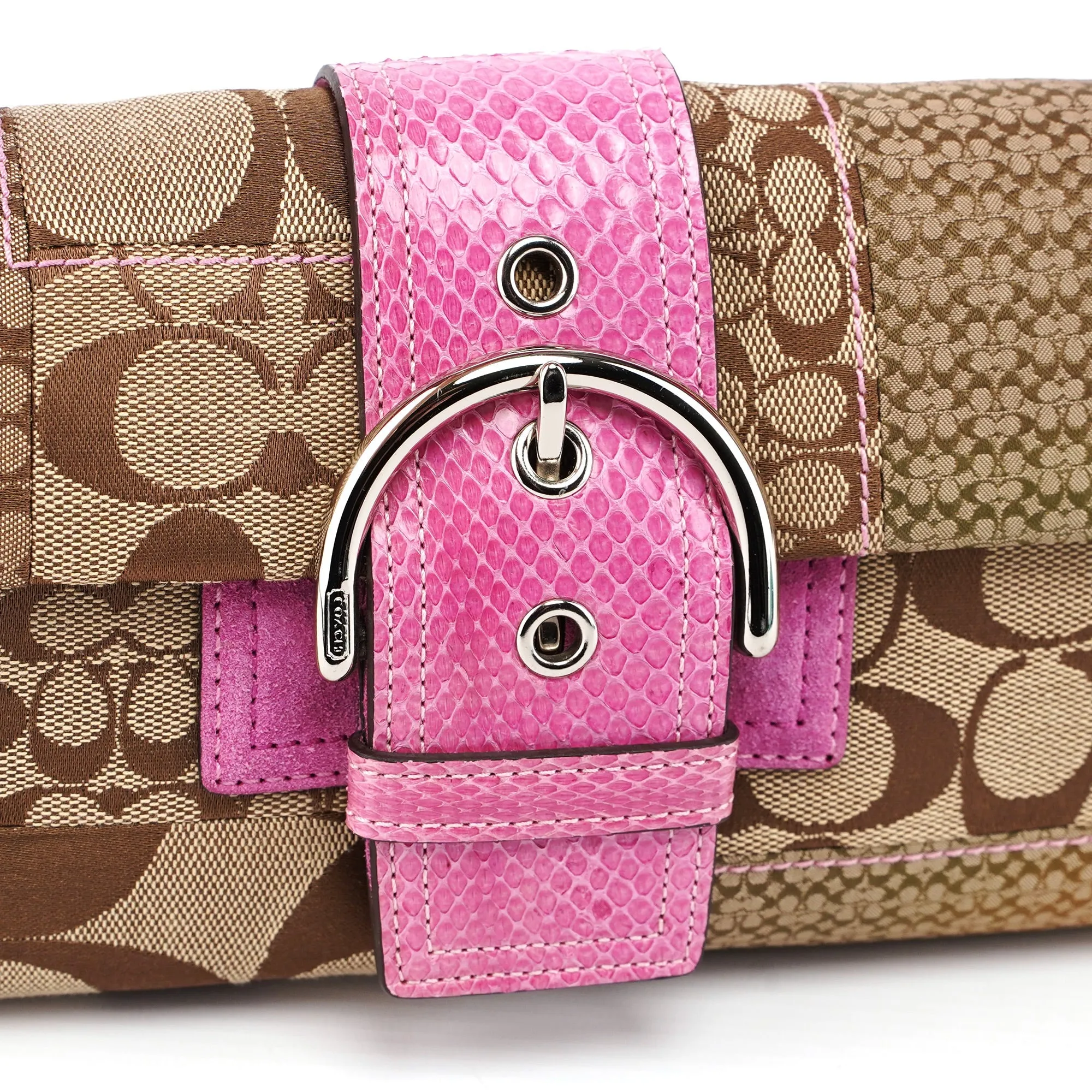 3689 Beige Pink Signature C Soho Shoulder Bag