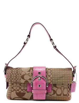 3689 Beige Pink Signature C Soho Shoulder Bag