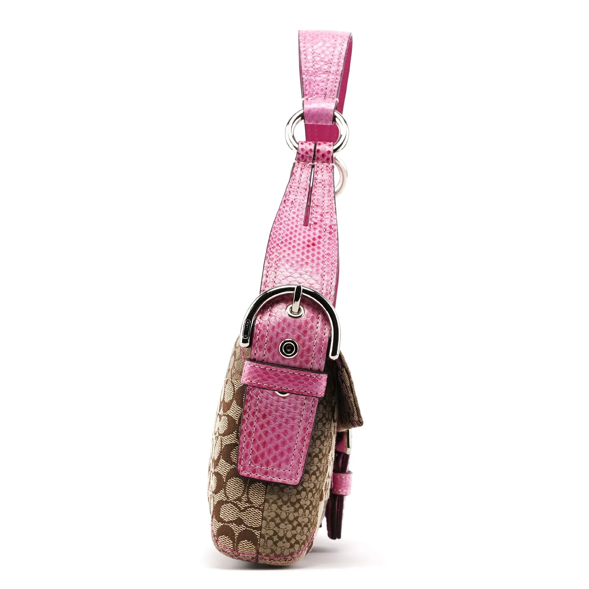 3689 Beige Pink Signature C Soho Shoulder Bag