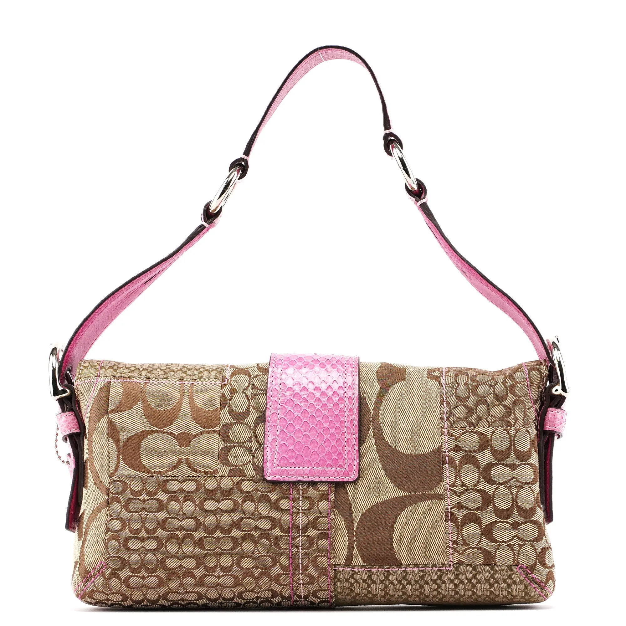 3689 Beige Pink Signature C Soho Shoulder Bag