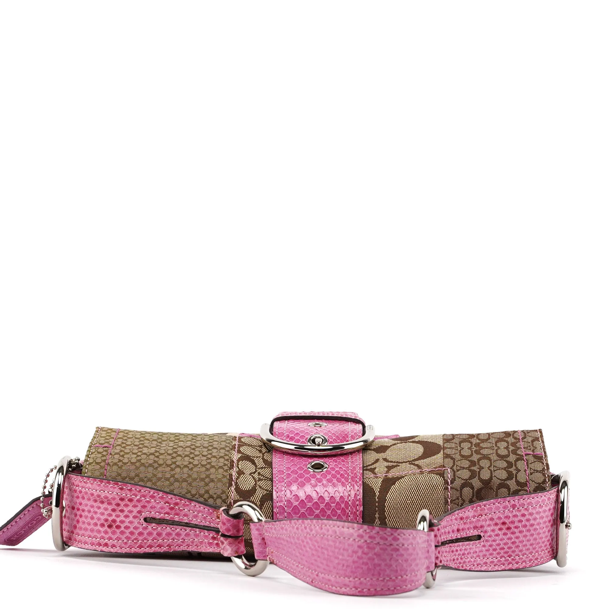3689 Beige Pink Signature C Soho Shoulder Bag