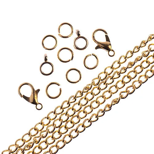 36in Chain And Findings Set- 3x4mm Curb Chain