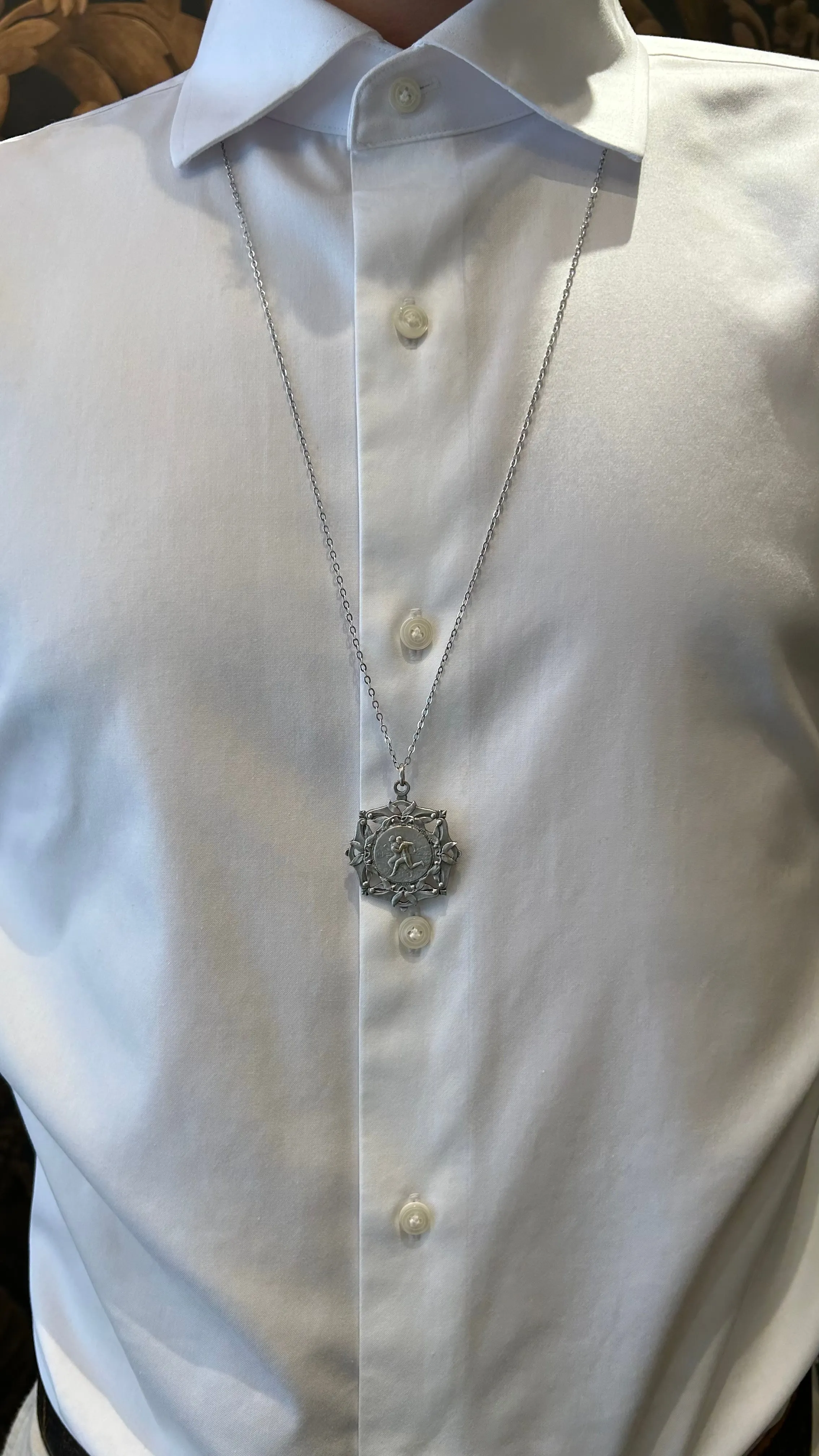 40% Off! Antique French Sterling Silver Running Medal
