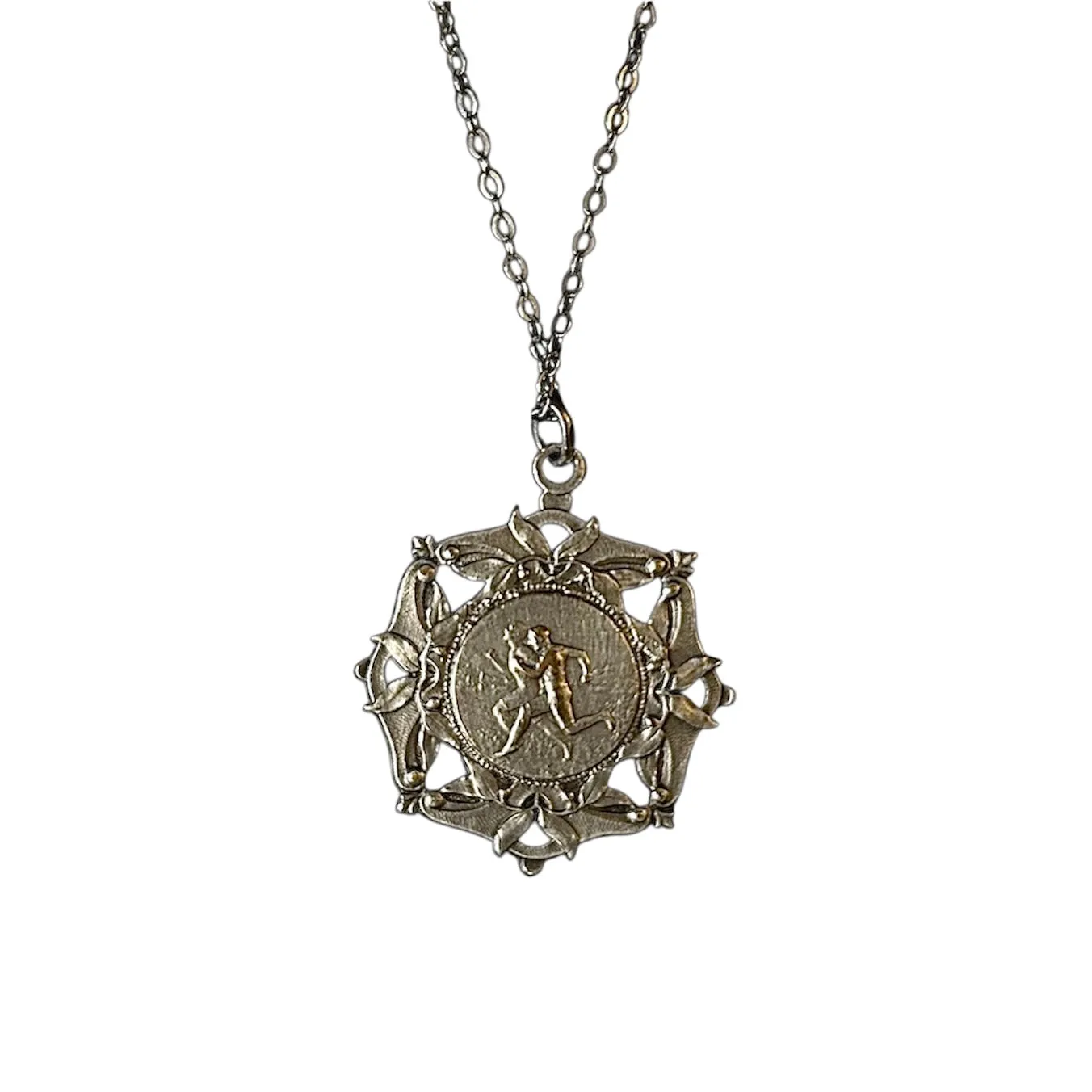 40% Off! Antique French Sterling Silver Running Medal