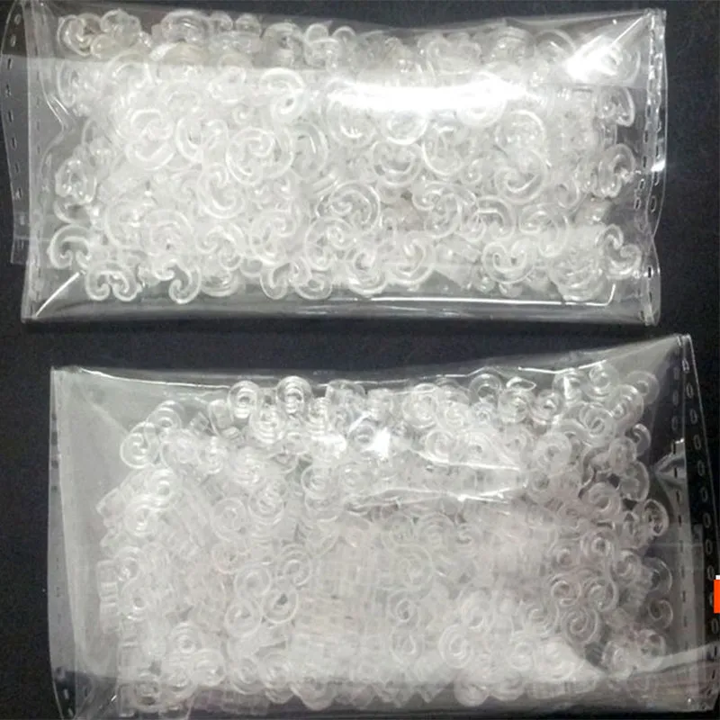 400pcs Transparent plastic S C clips Mixed color Loom Rubber Bands for DIY bracelet colorful clasps Bracelet Children jewelry