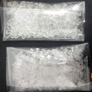 400pcs Transparent plastic S C clips Mixed color Loom Rubber Bands for DIY bracelet colorful clasps Bracelet Children jewelry