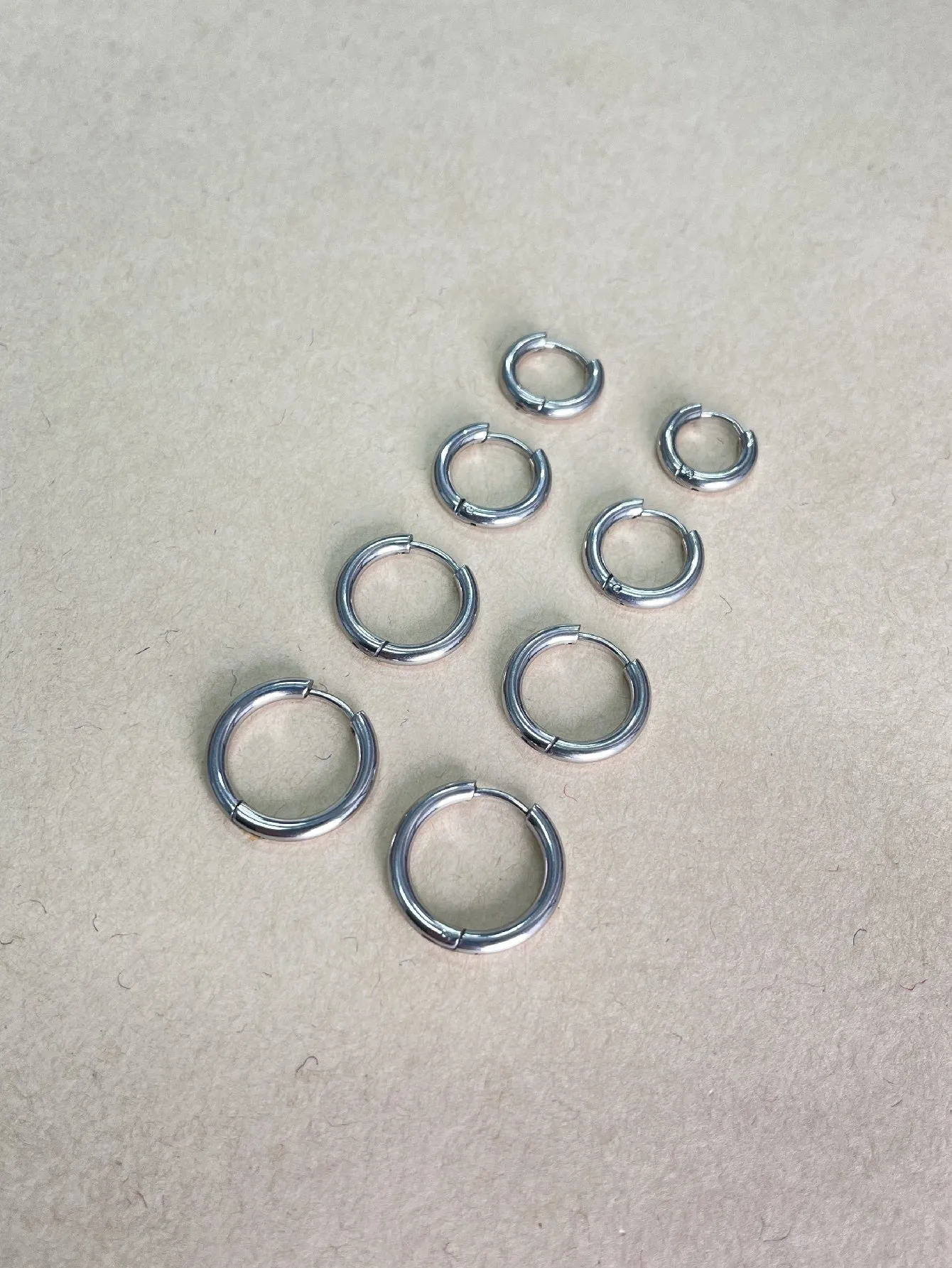 4pairs Minimalist Hoop Earrings - Silver- FD ⚡