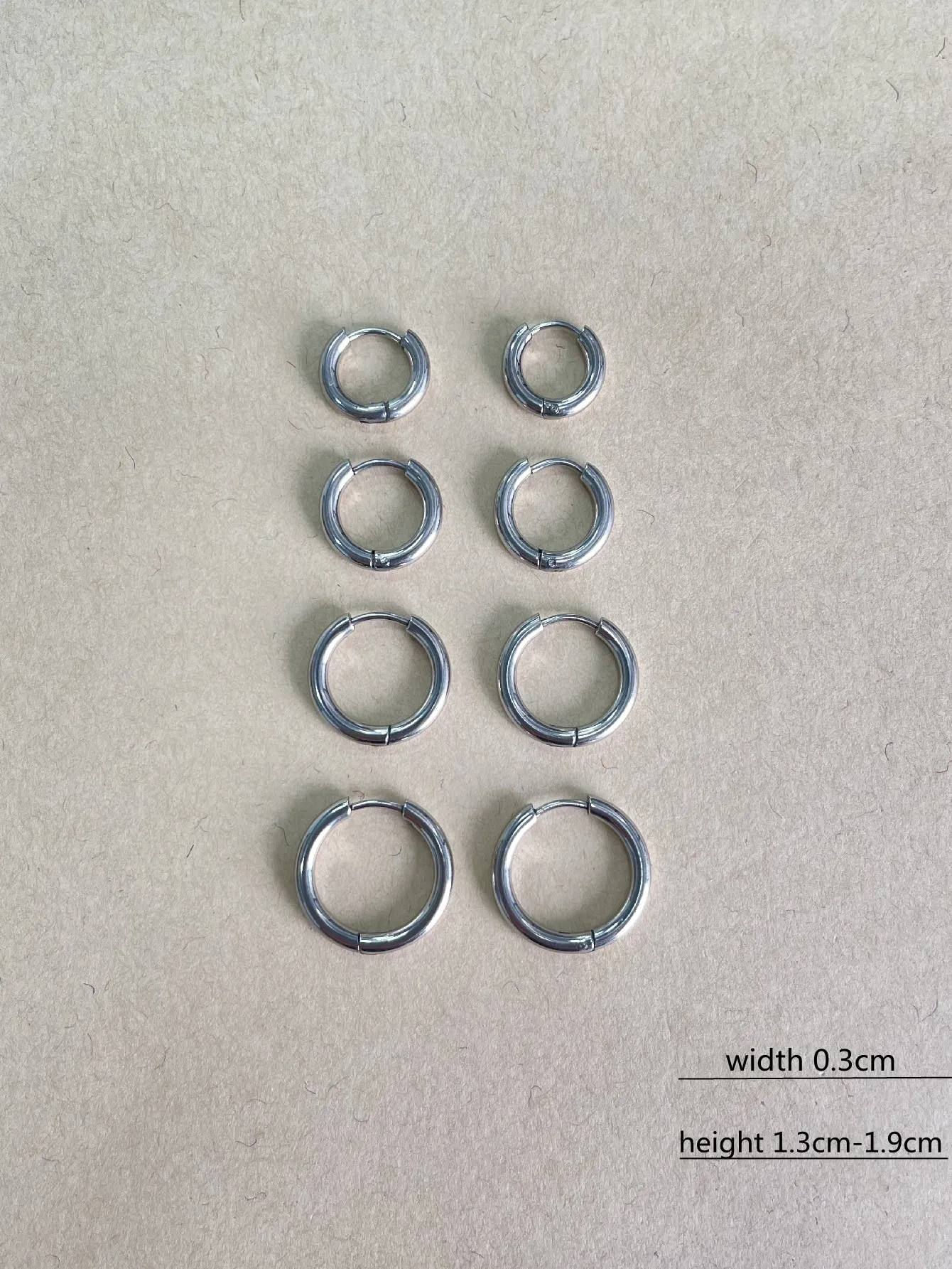 4pairs Minimalist Hoop Earrings - Silver- FD ⚡