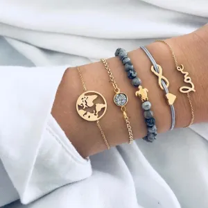 5 Piece Turtle bracelet set
