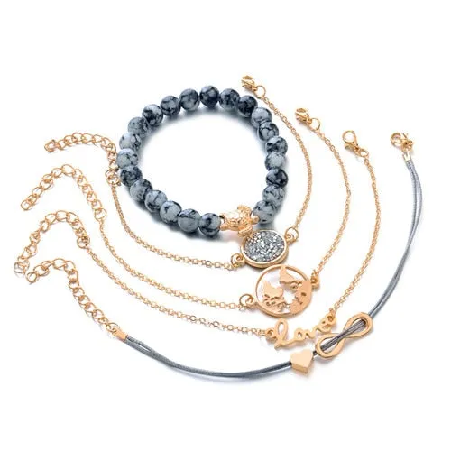 5 Piece Turtle bracelet set