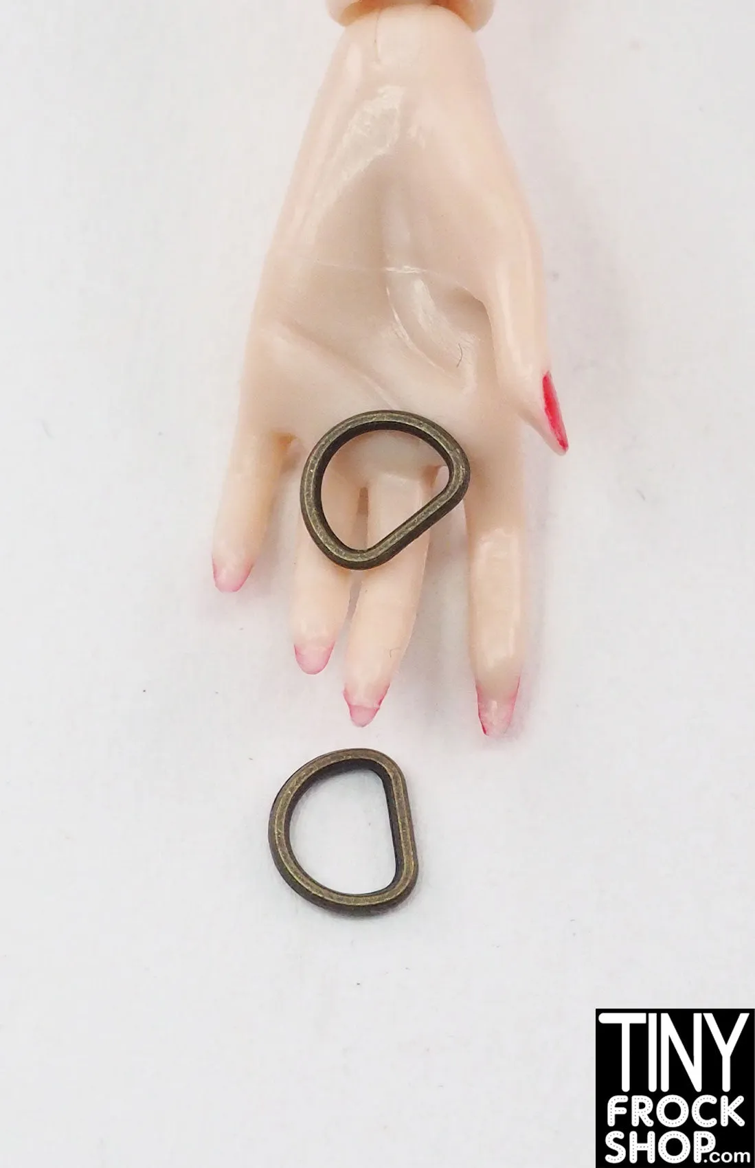 5MM - 12" Fashion Doll Mini Metal D Rings - Pack of 2 pieces