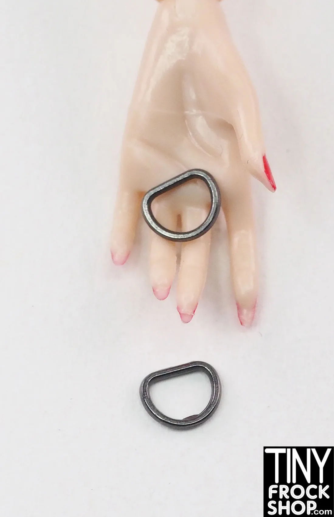 5MM - 12" Fashion Doll Mini Metal D Rings - Pack of 2 pieces