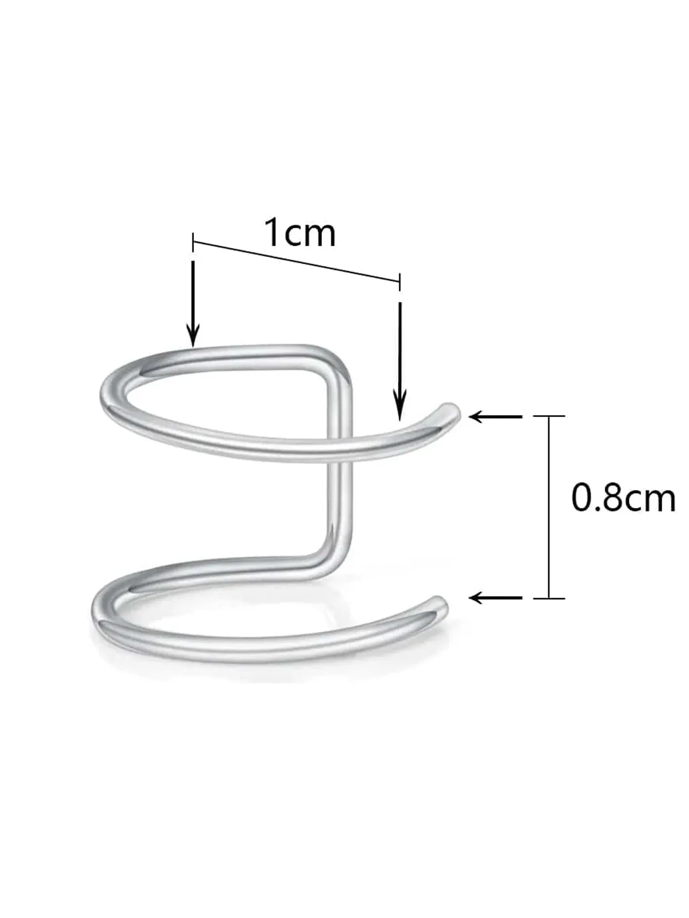 5Pcs Fake Piercing Nose Ring Lip Ring Earrings Stainless Steel Non Piercing Nose Ring Body Jewelry - Multicolor
