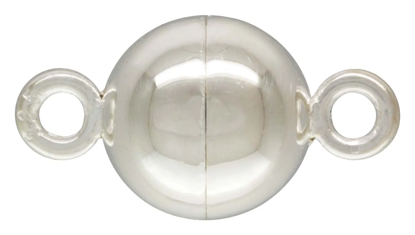 6.0mm Round Magnetic Clasp, Sterling Silver. Made in USA. #5003560BM