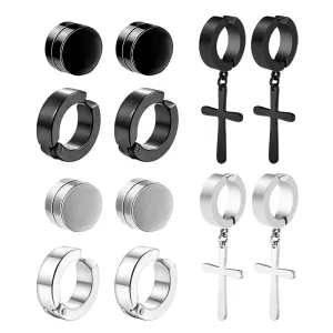 6Pairs Magnetic Stud Earings Stainless Steel for Men & Women