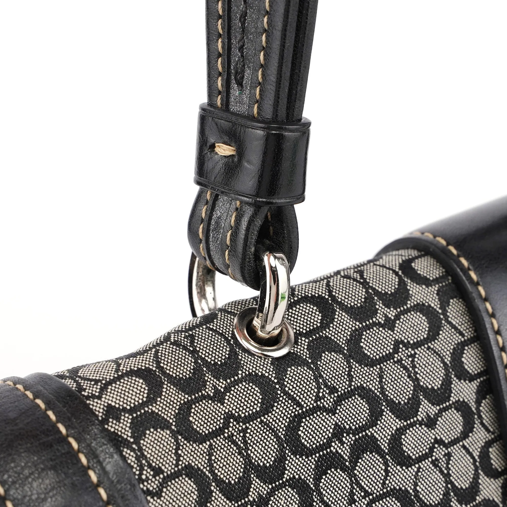 7078 Grey Signature C Soho Top Handle Bag