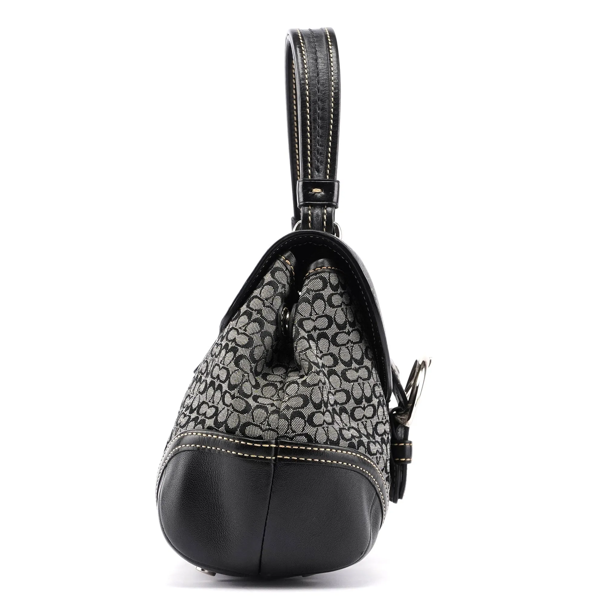 7078 Grey Signature C Soho Top Handle Bag