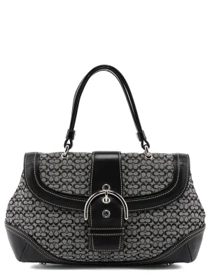 7078 Grey Signature C Soho Top Handle Bag