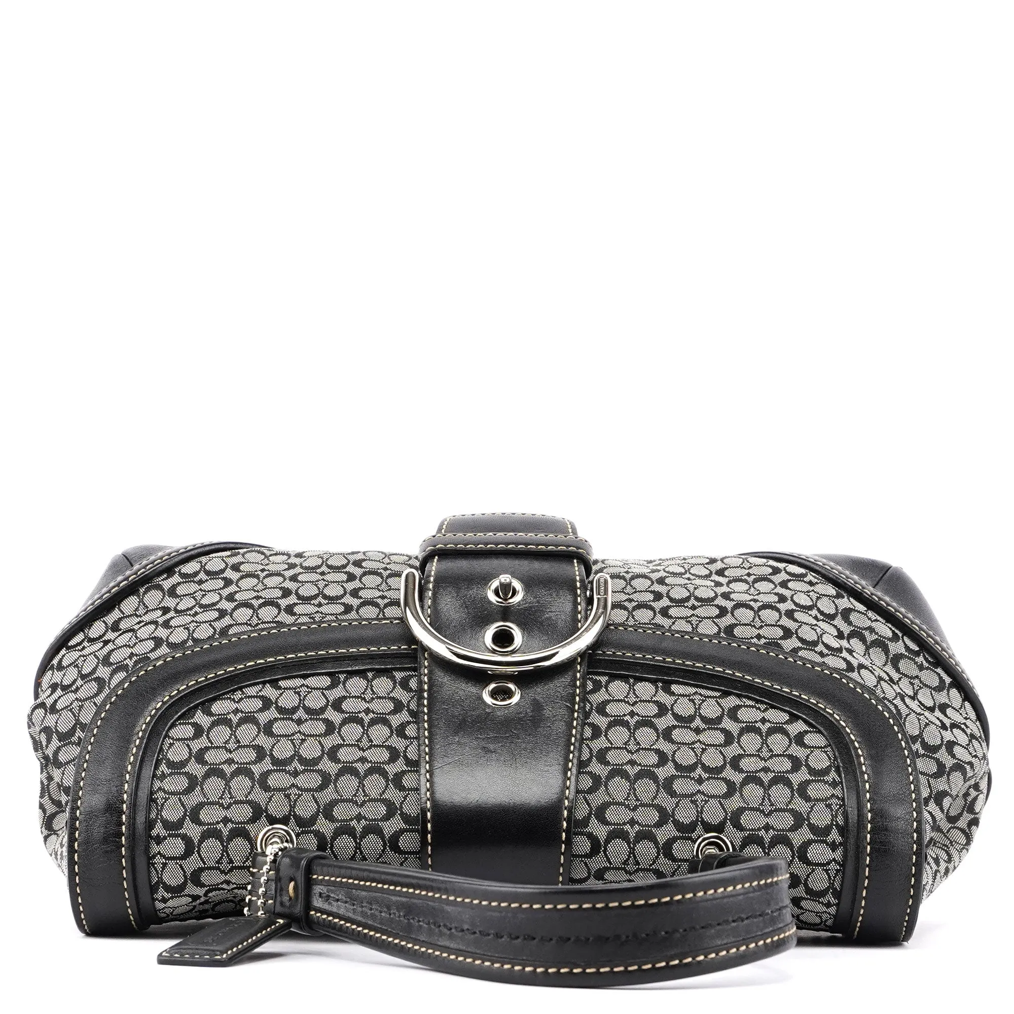 7078 Grey Signature C Soho Top Handle Bag