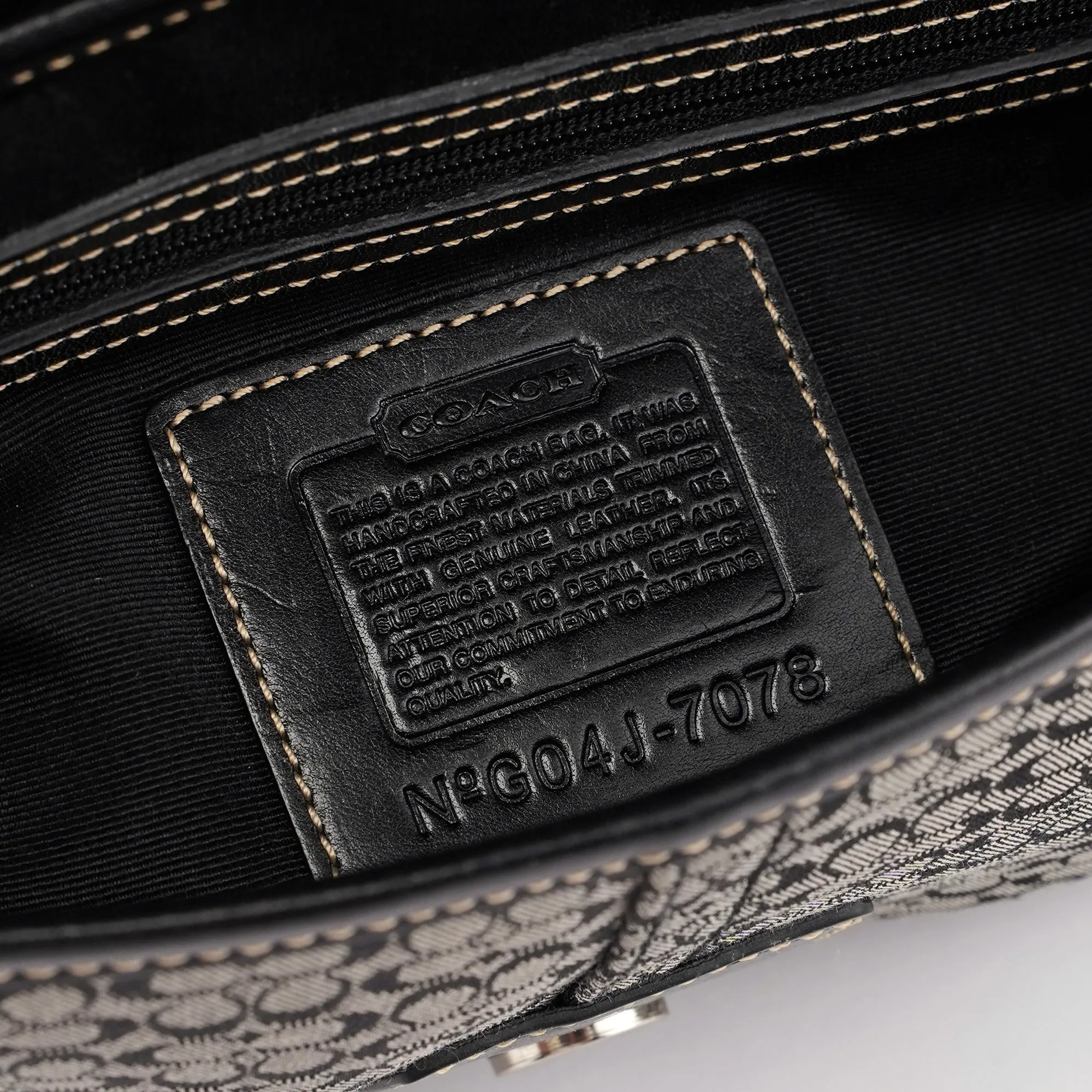 7078 Grey Signature C Soho Top Handle Bag