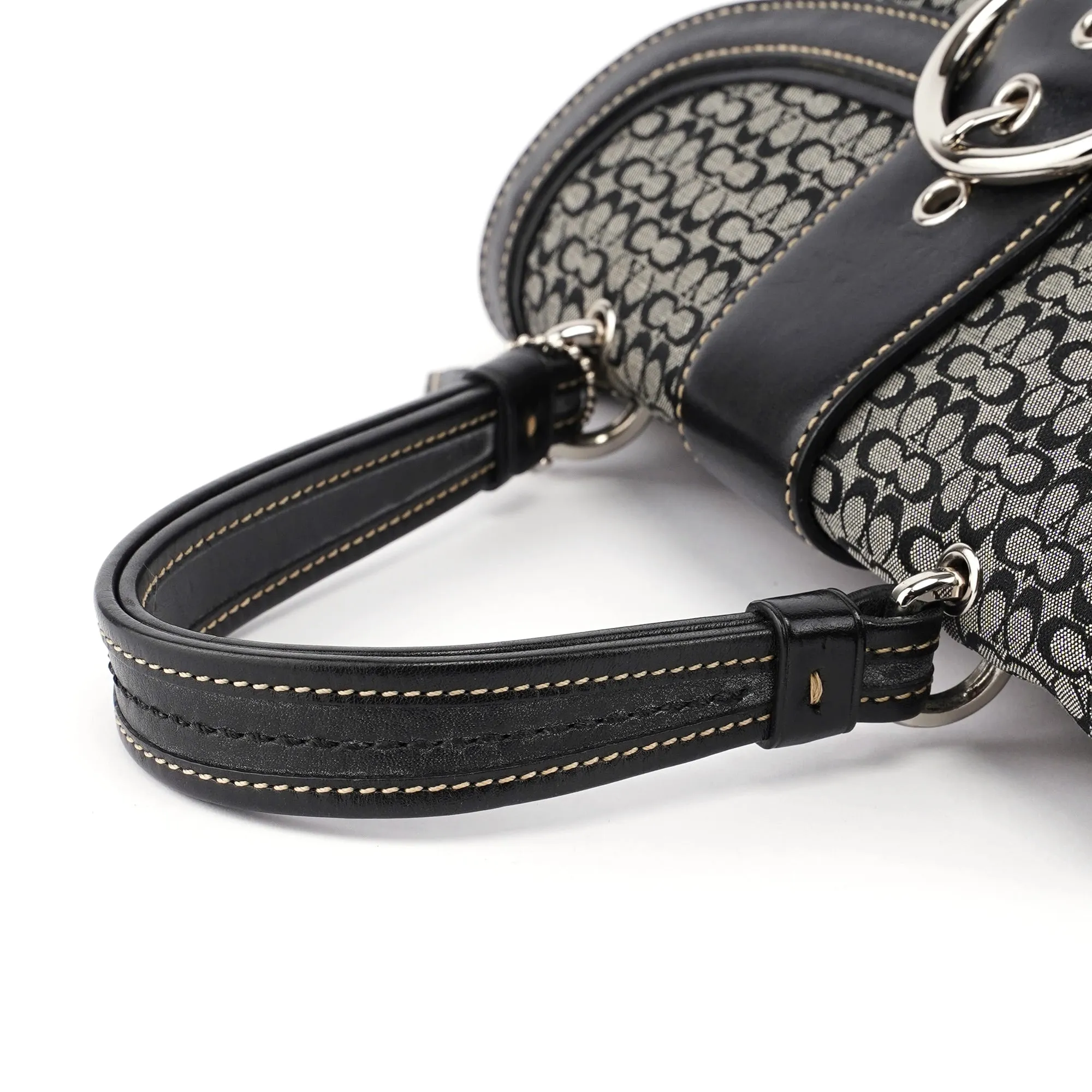 7078 Grey Signature C Soho Top Handle Bag