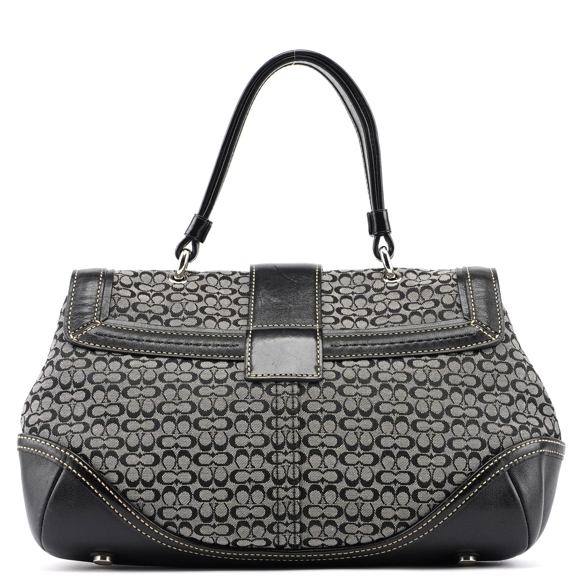 7078 Grey Signature C Soho Top Handle Bag