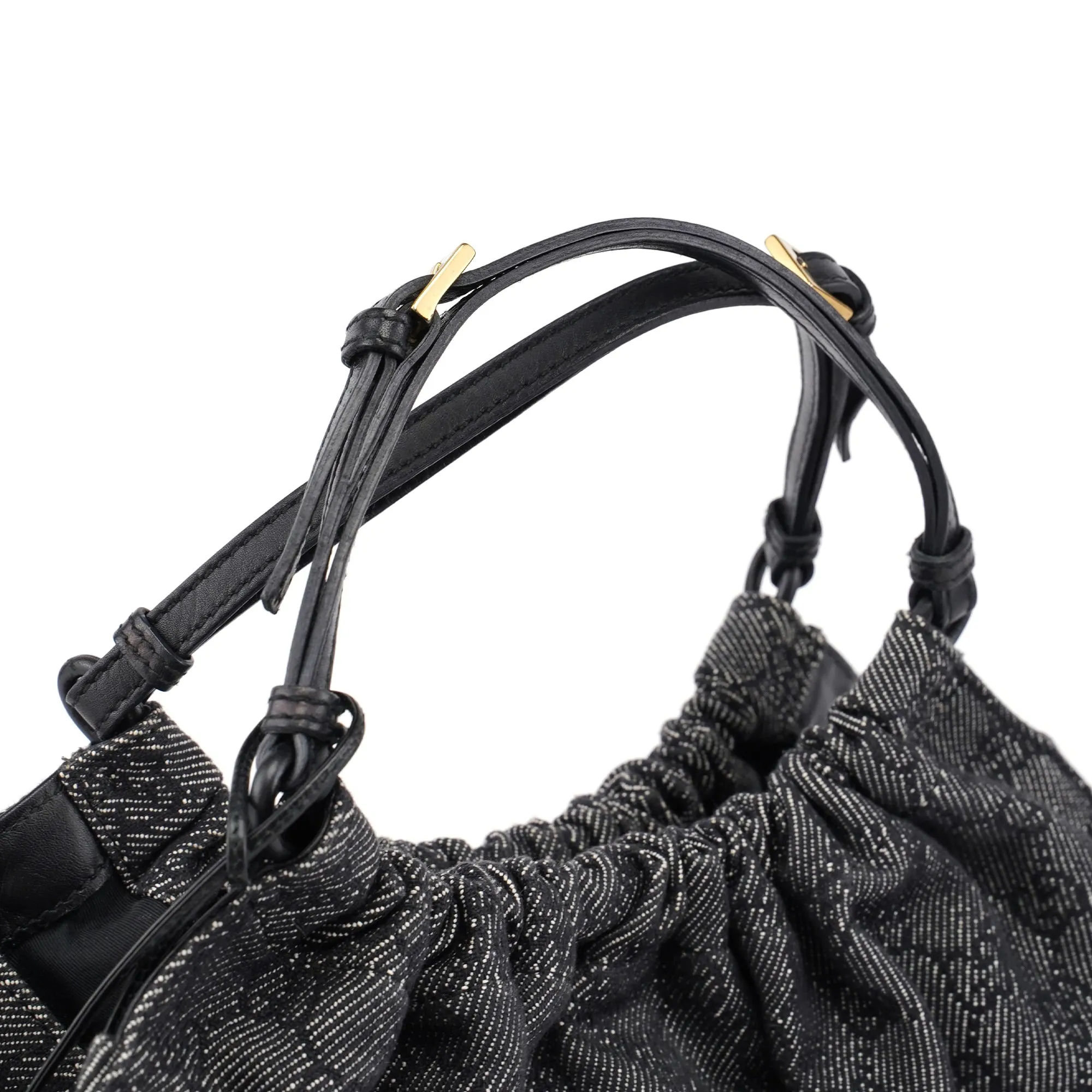 76554 Anthracite GG Denim Dual Handle Bag
