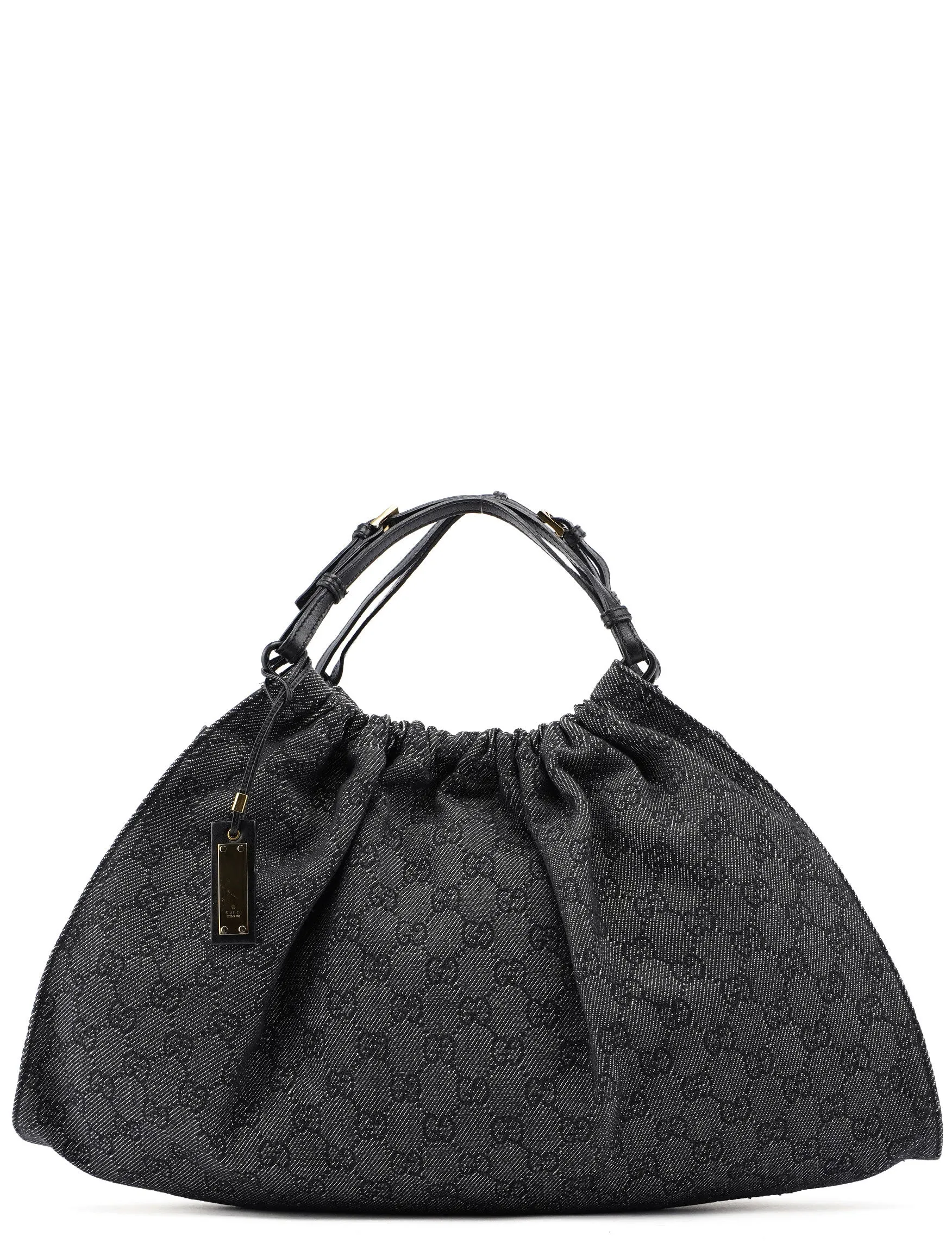 76554 Anthracite GG Denim Dual Handle Bag