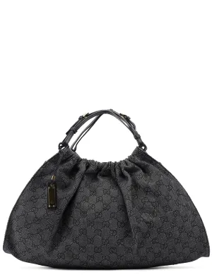 76554 Anthracite GG Denim Dual Handle Bag
