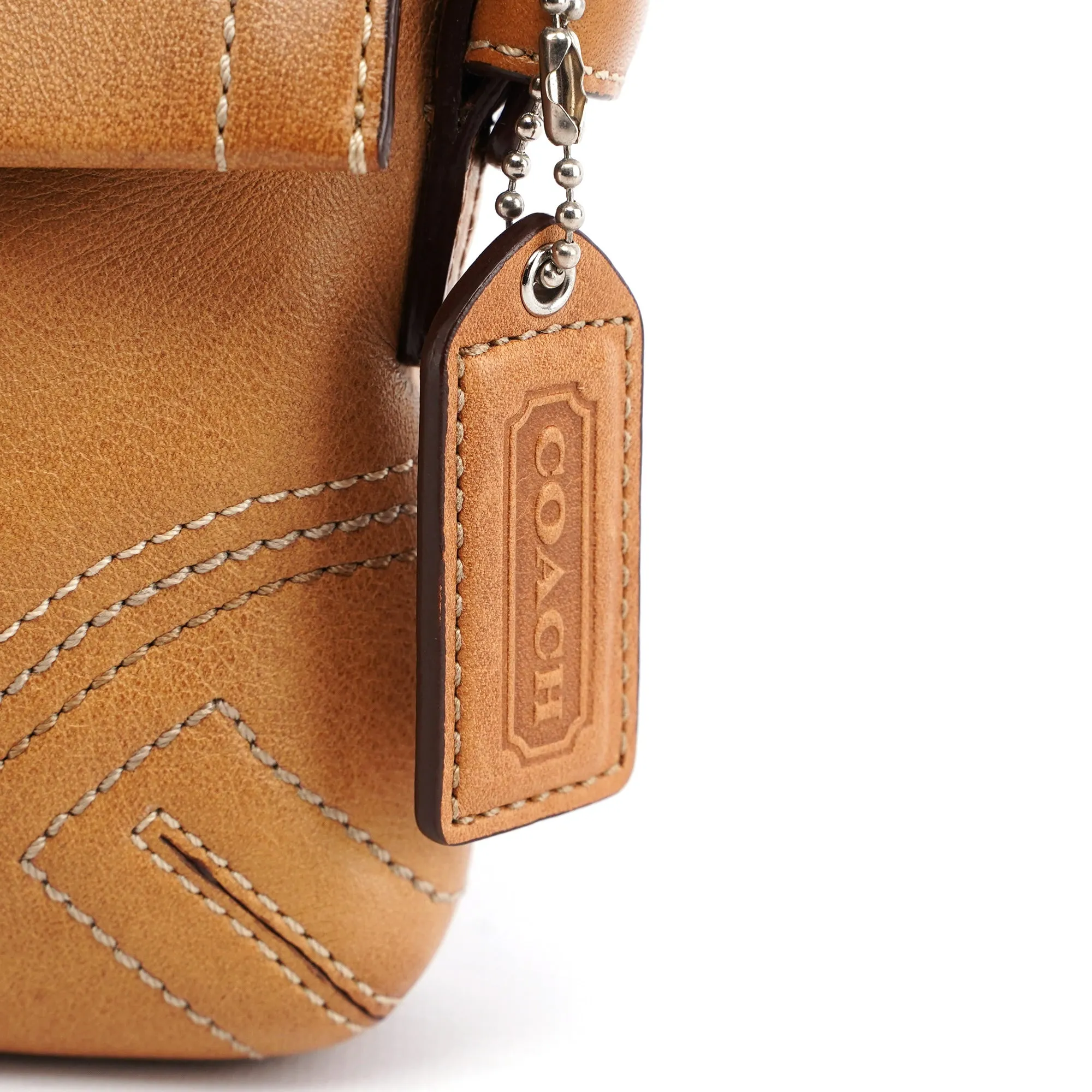 8A05 Camel Leather Soho Shoulder Bag
