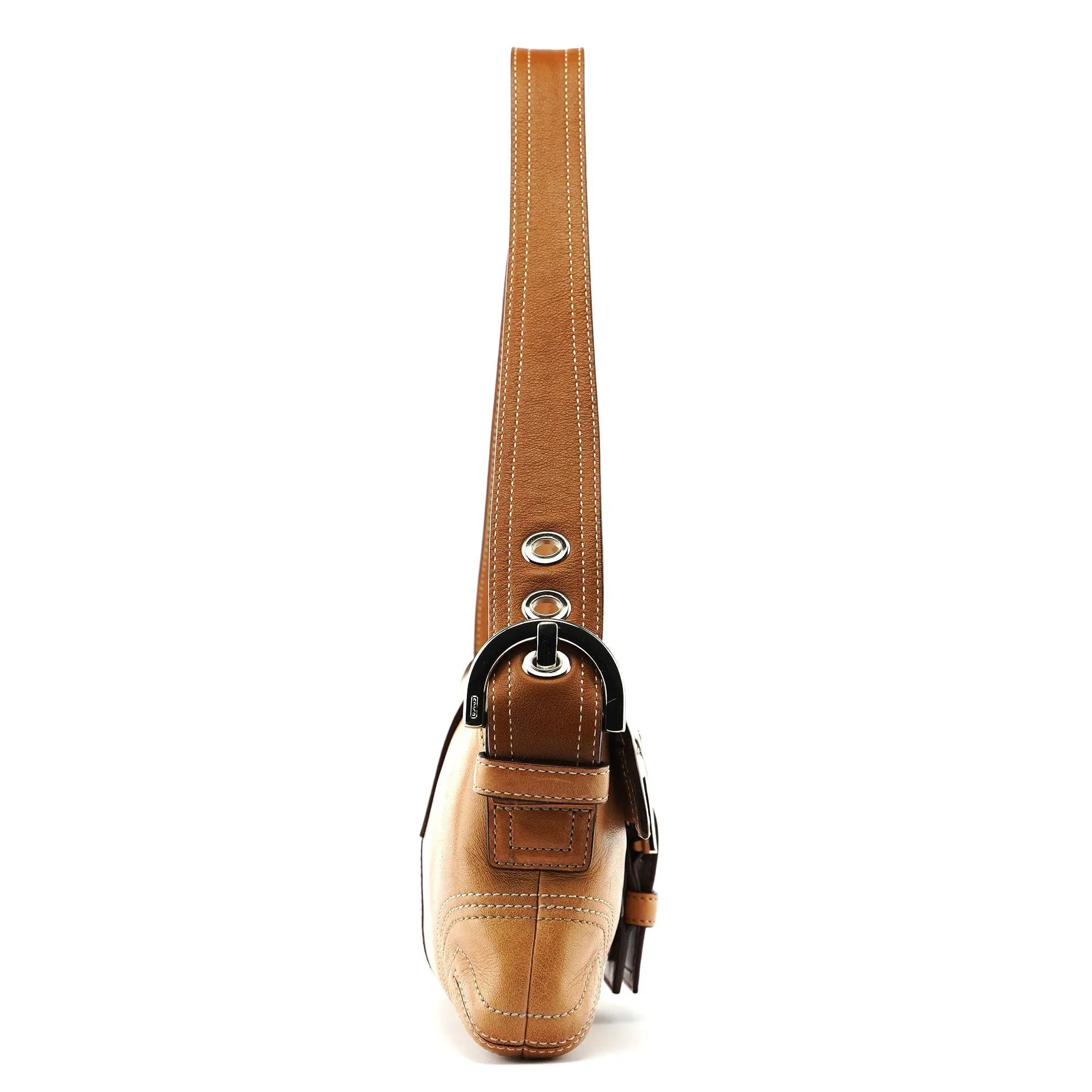 8A05 Camel Leather Soho Shoulder Bag