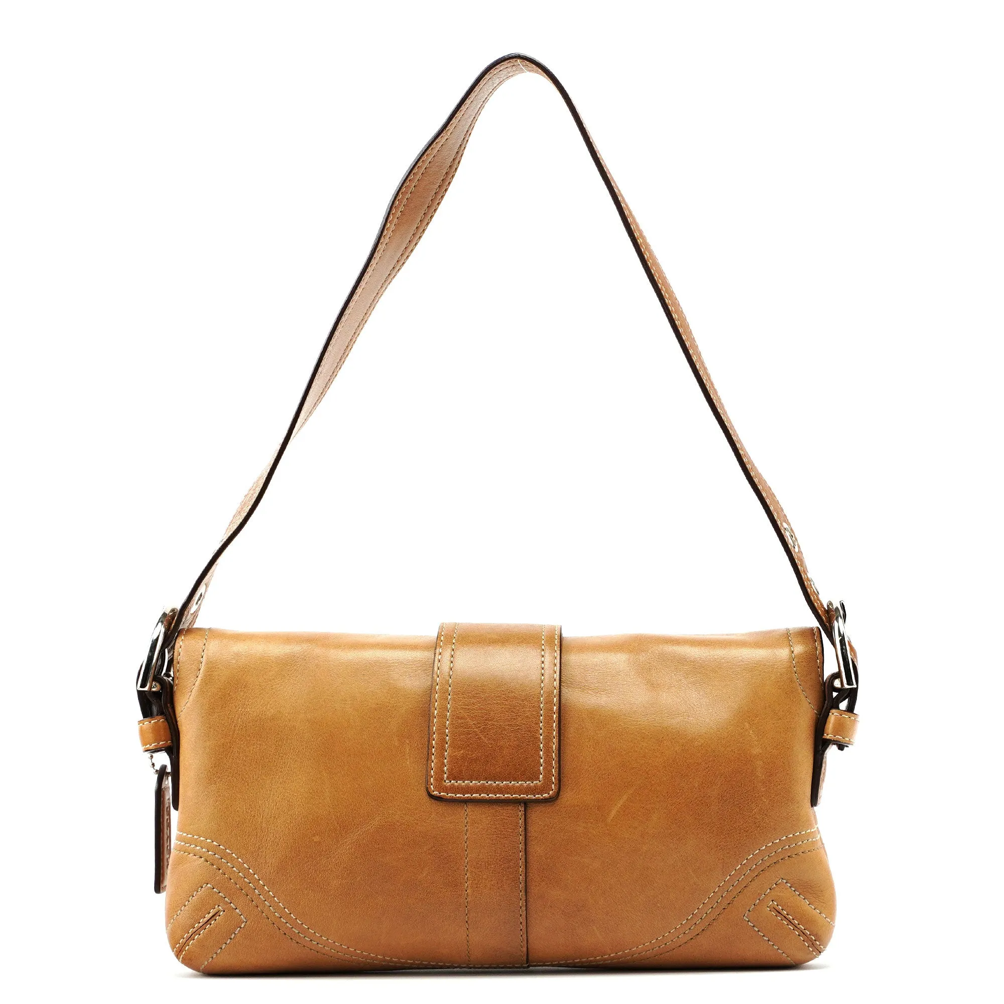8A05 Camel Leather Soho Shoulder Bag