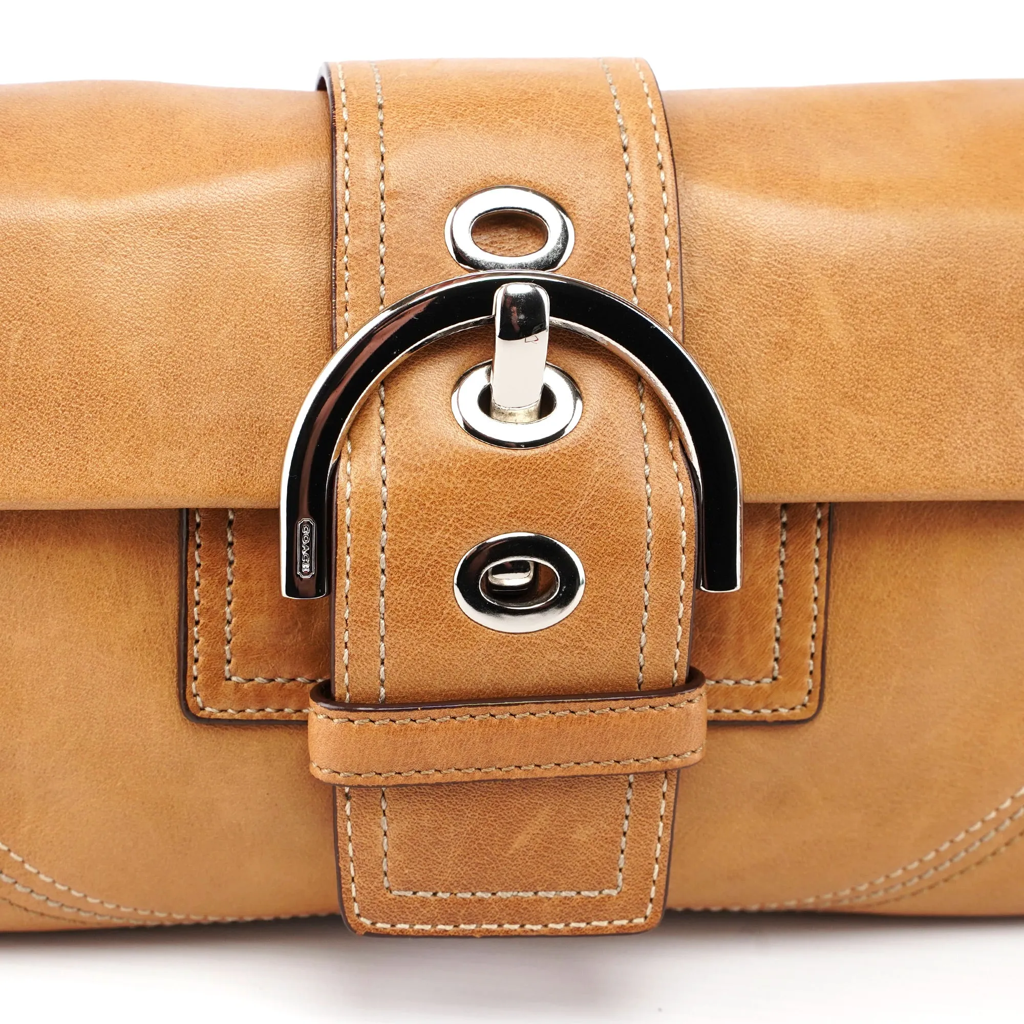 8A05 Camel Leather Soho Shoulder Bag