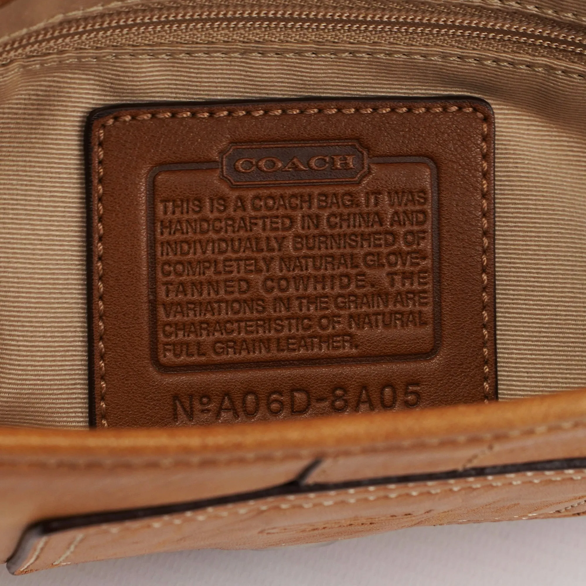 8A05 Camel Leather Soho Shoulder Bag